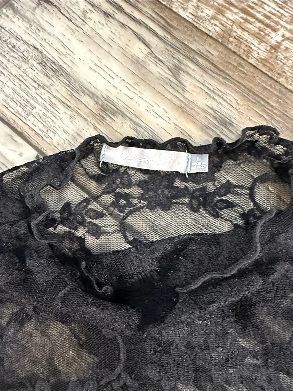 Free People Black Lace Sheer Tube Top